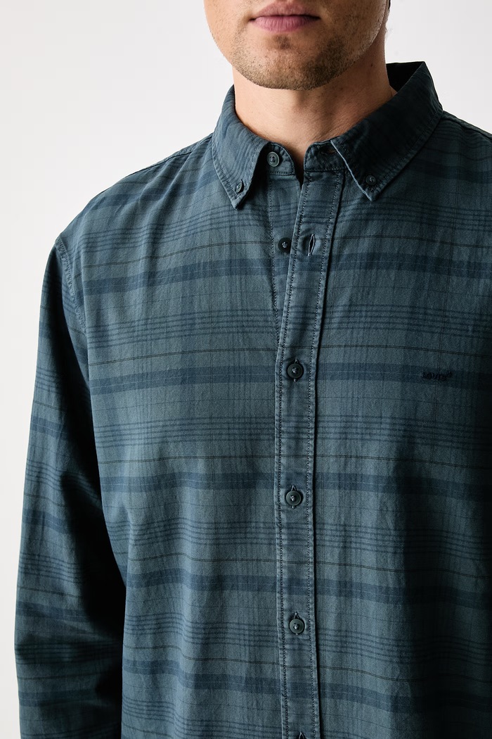 Koszula męska z lnem AUTHENTIC BUTTON DOWN Levi's A7210 turkusowy