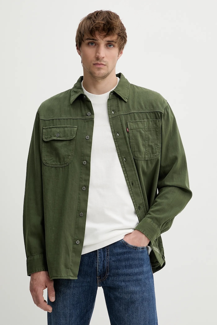 Levi's Camasa jeans verde A7224