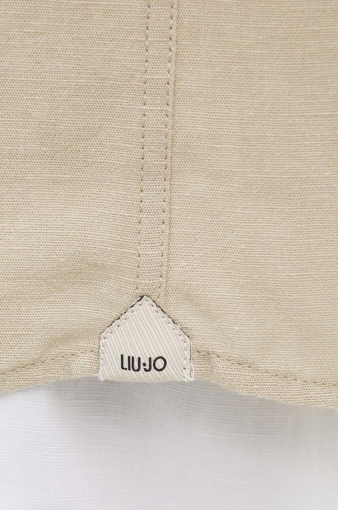 Liu Jo Πουκάμισο με μείγμα από λινό Liu Jo M124P201TEXASLINEN μπεζ SS24