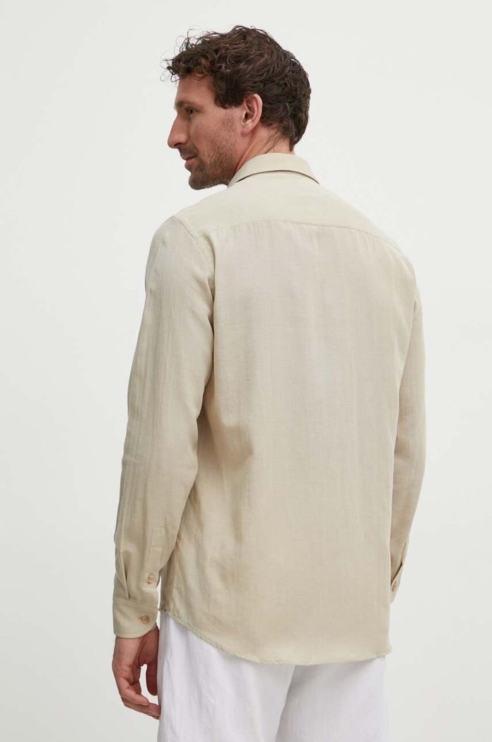 Πουκάμισο με μείγμα από λινό Liu Jo Liu Jo M124P201TEXASLINEN μπεζ