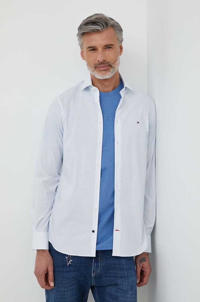 Košile Tommy Hilfiger slim modrá MW0MW34629