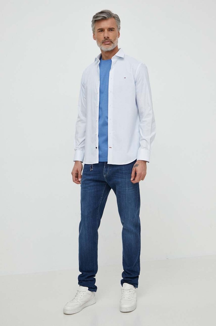 Košile Tommy Hilfiger MW0MW34629 modrá SS24