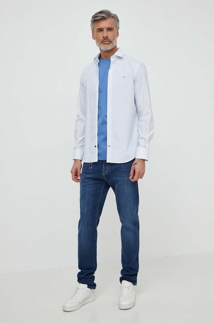 Košile Tommy Hilfiger MW0MW34629 modrá SS24