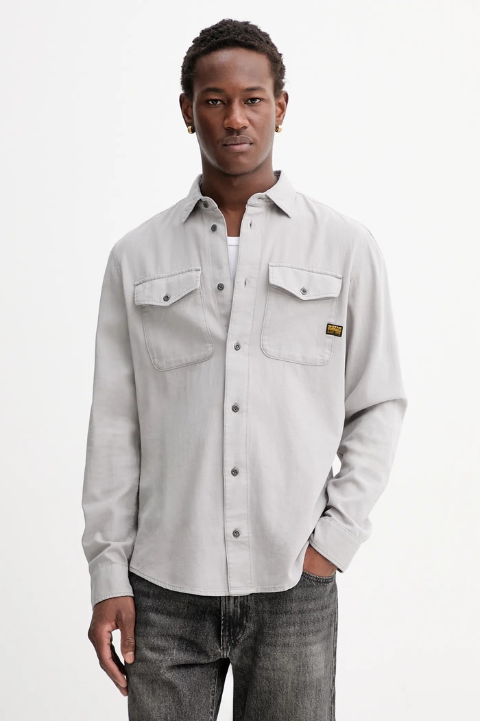 Bavlnená košeľa G-Star Raw Marine Slim sivá D24963.D454