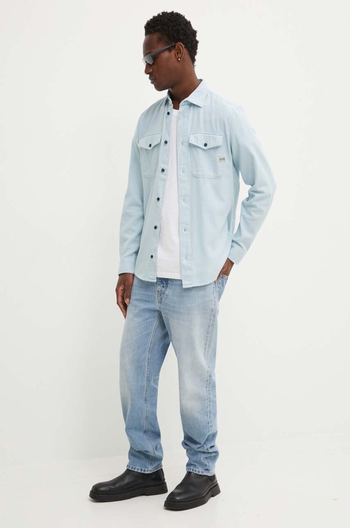 G-Star Raw cămașă din bumbac Marine Slim D24963.D454 albastru AA00