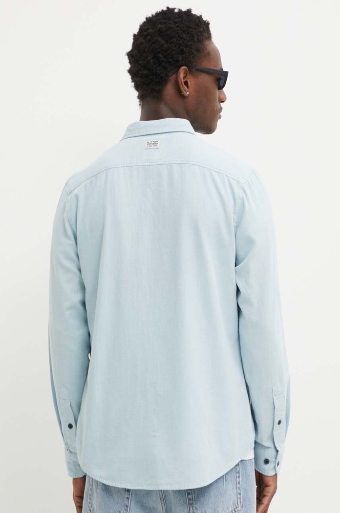 Îmbrăcăminte G-Star Raw cămașă din bumbac Marine Slim D24963.D454 albastru