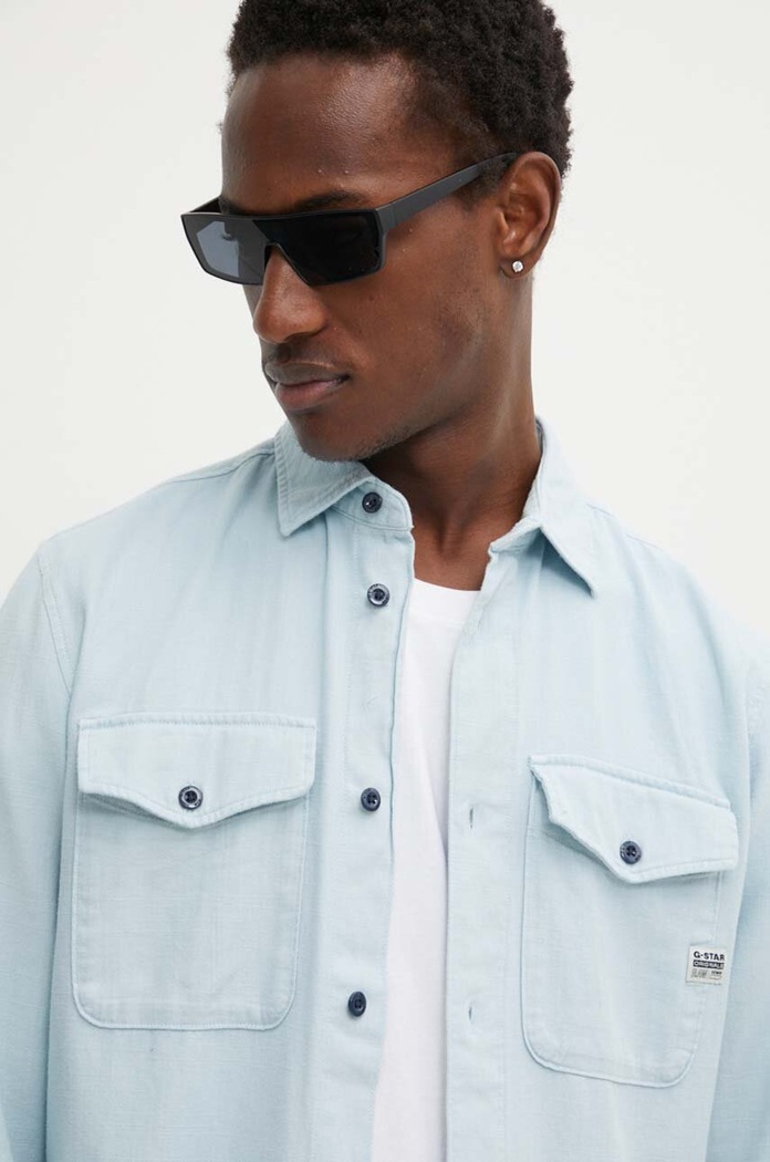 G-Star Raw cămașă din bumbac Marine Slim albastru D24963.D454