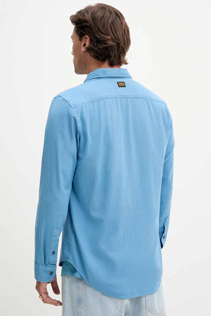 Odzież G-Star Raw koszula bawełniana Marine Slim D24963.D454 niebieski