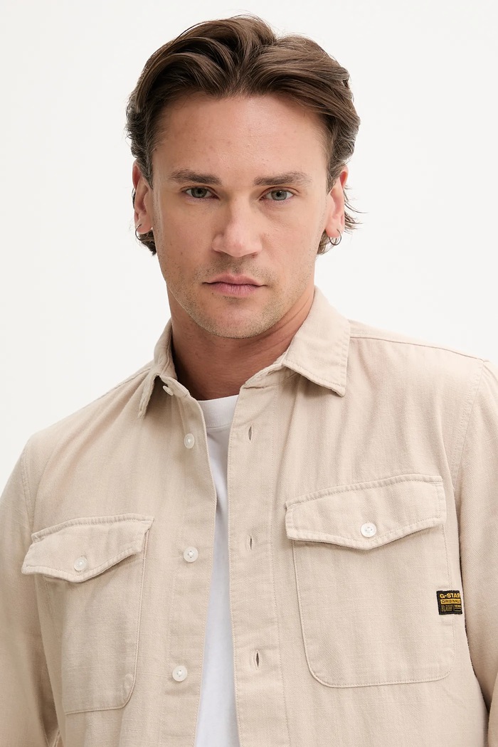 G-Star Raw cămașă din bumbac Marine Slim bej D24963.D454