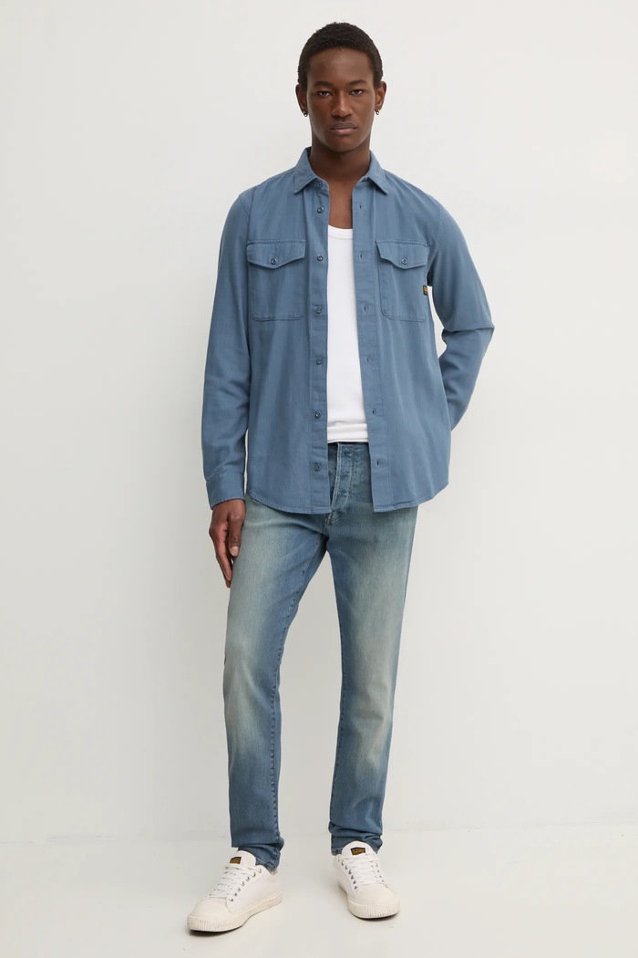 Bavlnená košeľa G-Star Raw Marine Slim D24963.D454 modrá AA00