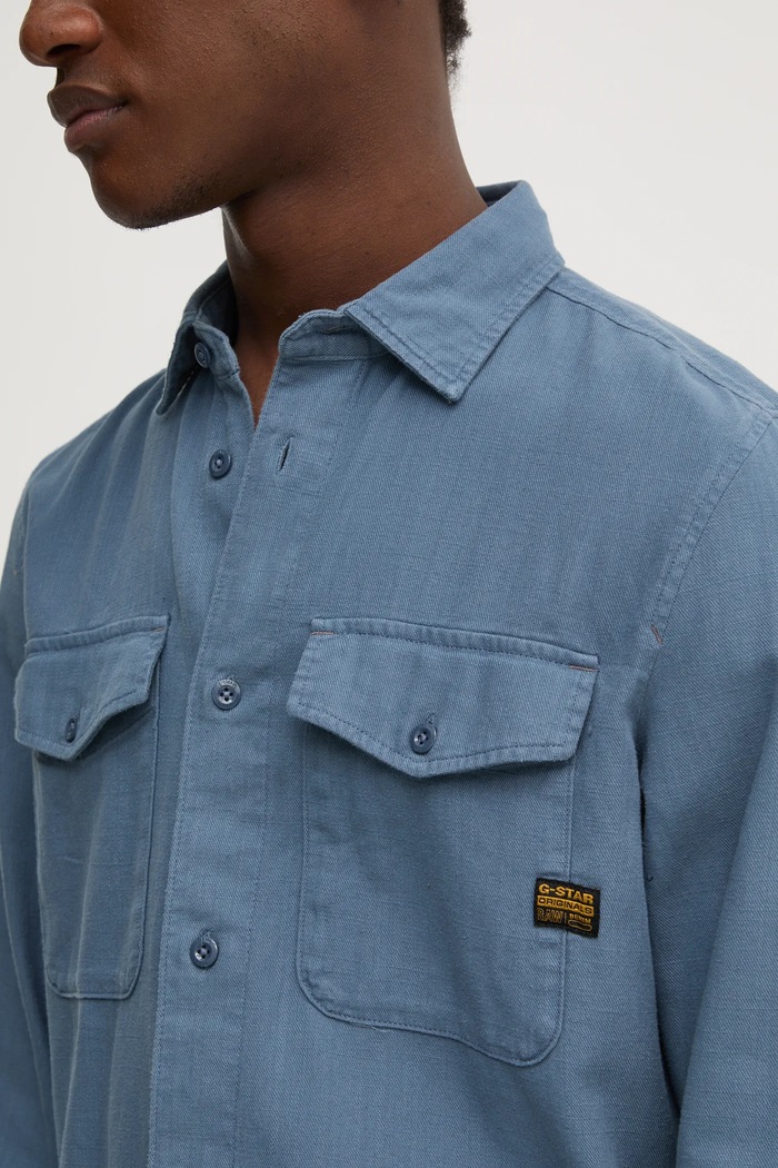Bavlnená košeľa G-Star Raw Marine Slim D24963.D454 modrá