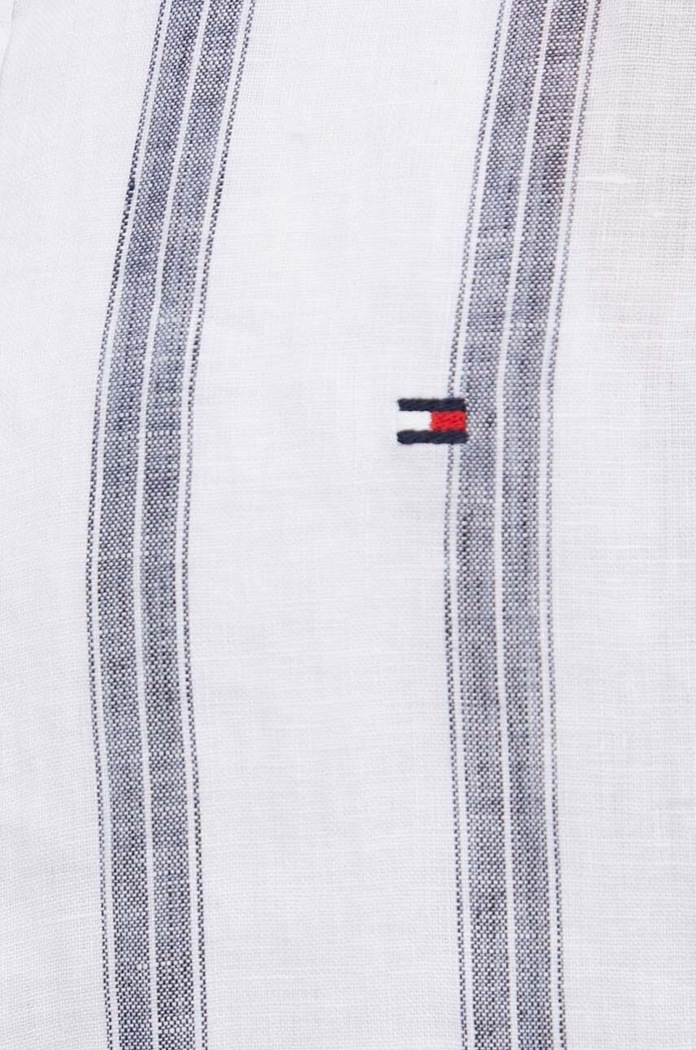 Πουκάμισο από λινό Tommy Hilfiger MW0MW34612 λευκό SS24