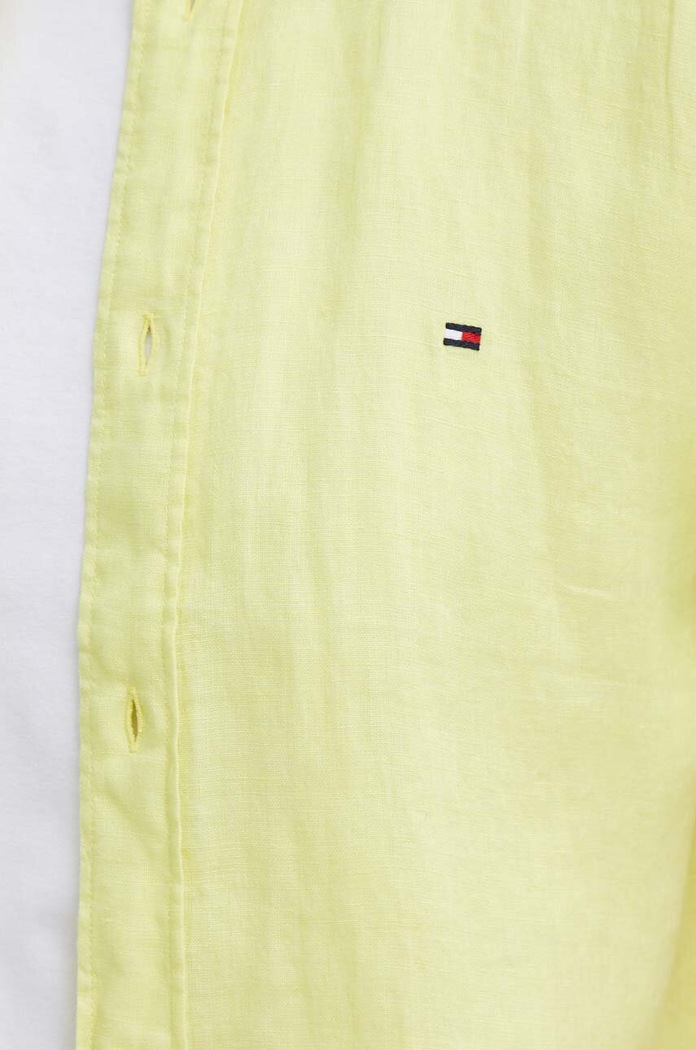 Lanena srajca Tommy Hilfiger MW0MW35207 rumena SS25