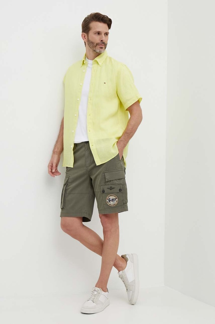 Oblačila Lanena srajca Tommy Hilfiger MW0MW35207 rumena