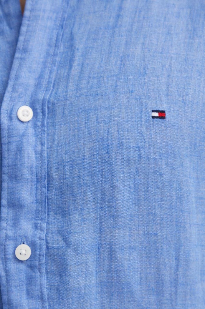 Lanena srajca Tommy Hilfiger MW0MW35207 modra
