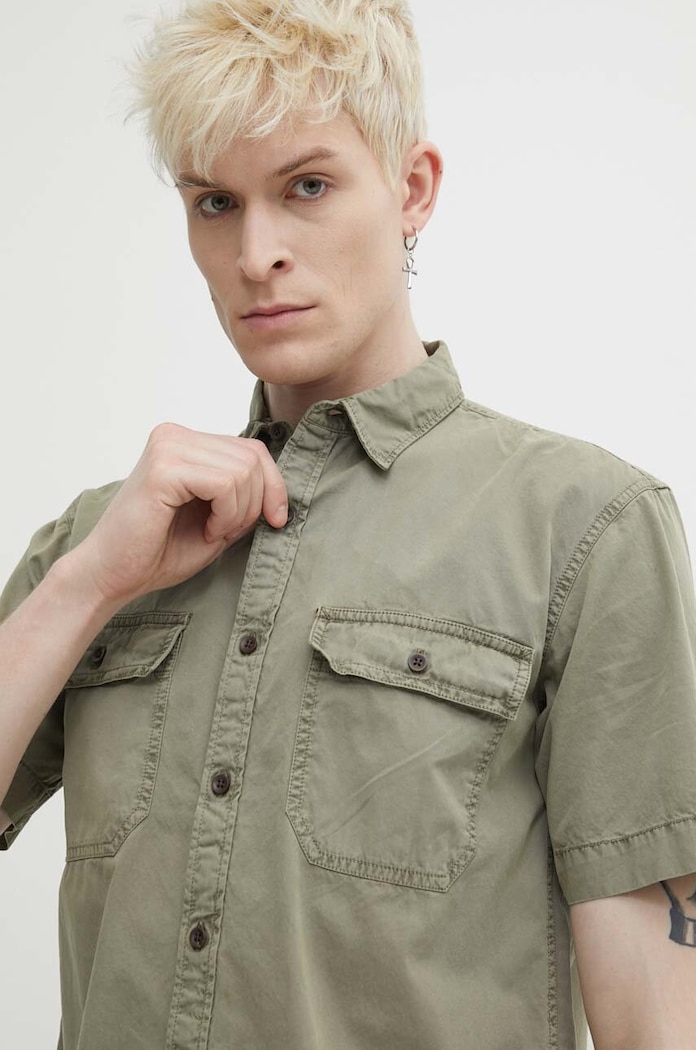 Bavlnená košeľa Superdry zelená M4010791A.1KH