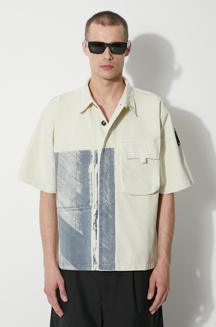 Βαμβακερό πουκάμισο A-COLD-WALL* Strand Overshirt μπεζ ACWMSH131