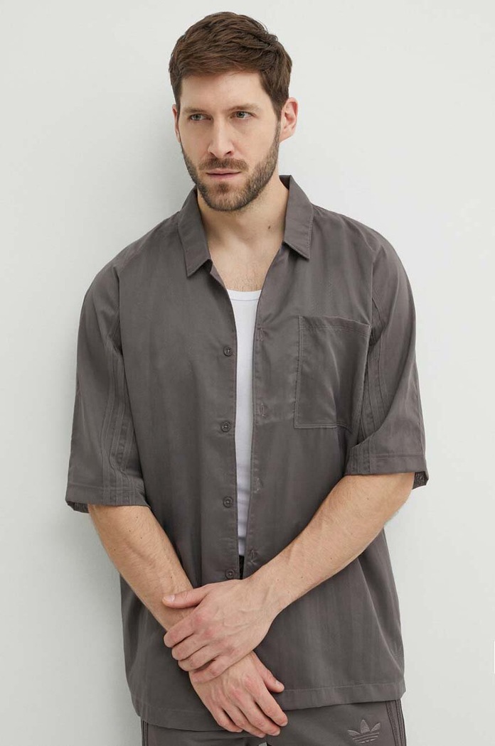 Πουκάμισο adidas Originals casual γκρί IT7439