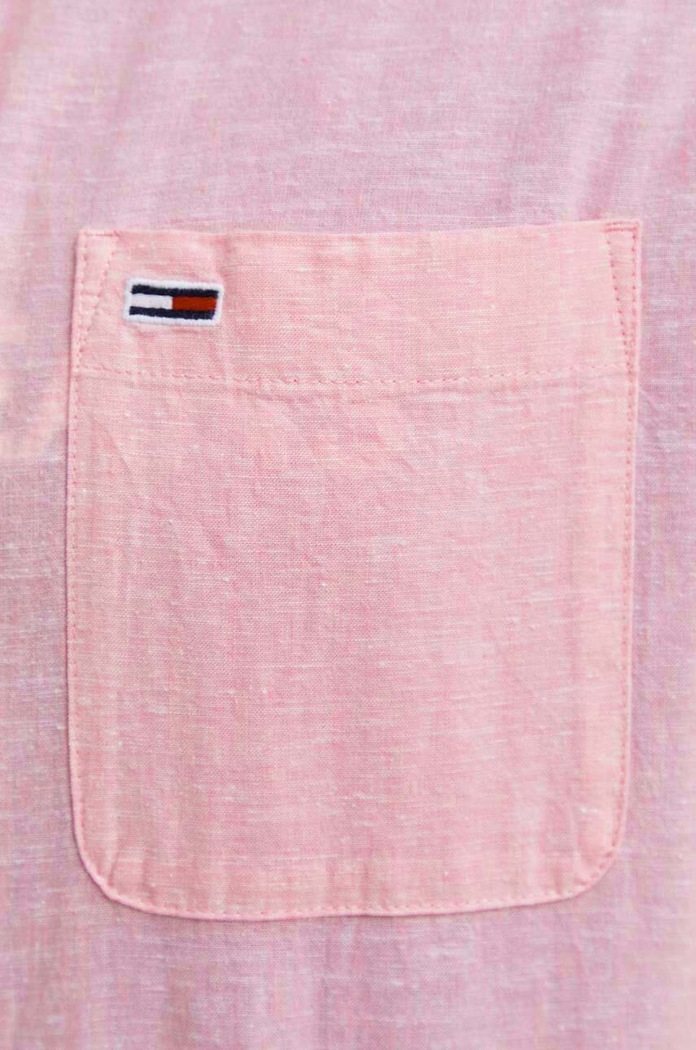 Tommy Jeans koszula z domieszką lnu DM0DM18962 różowy