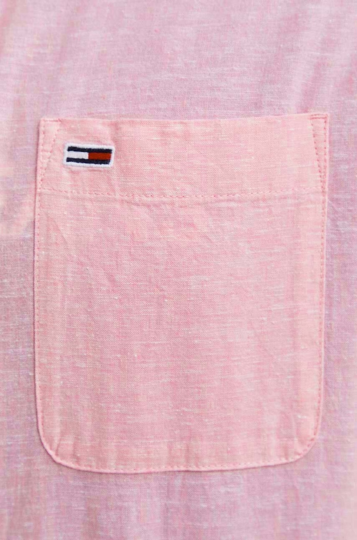 Tommy Jeans koszula z domieszką lnu DM0DM18962 różowy