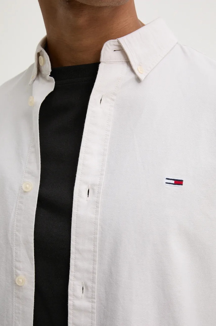 Bavlněná košile Tommy Jeans DM0DM19134 béžová