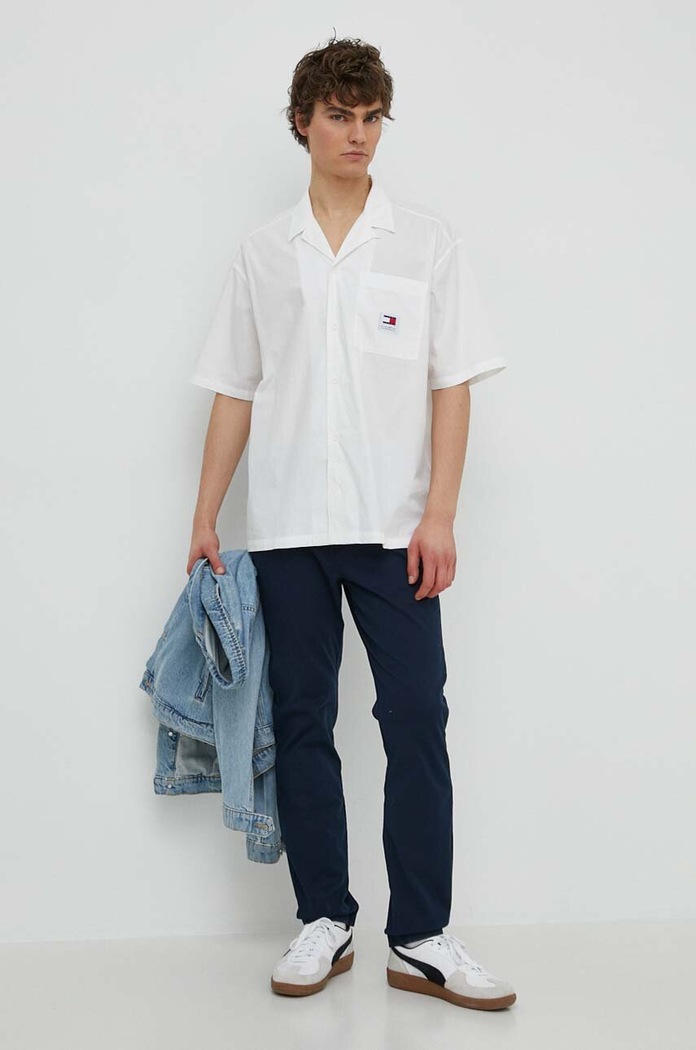 Tommy Jeans koszula bawełniana DM0DM19139 biały SS24