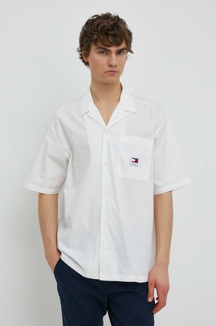 Odzież Tommy Jeans koszula bawełniana DM0DM19139 biały