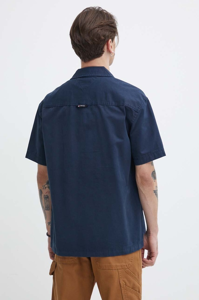 Odzież Tommy Jeans koszula bawełniana DM0DM18969 granatowy