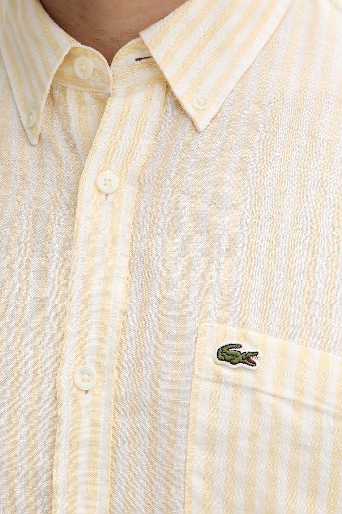 Lacoste košeľa pánska ľanová CH6985 žltá