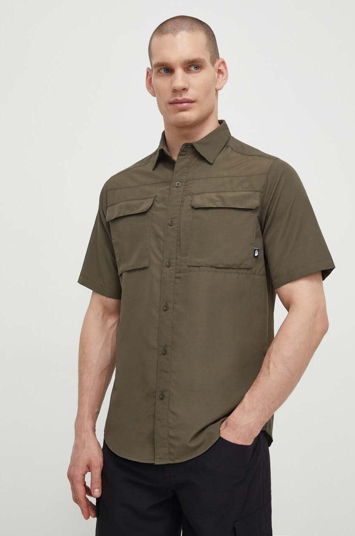 Srajca The North Face Sequoia Brez vzorca zelena NF0A4T1921L1