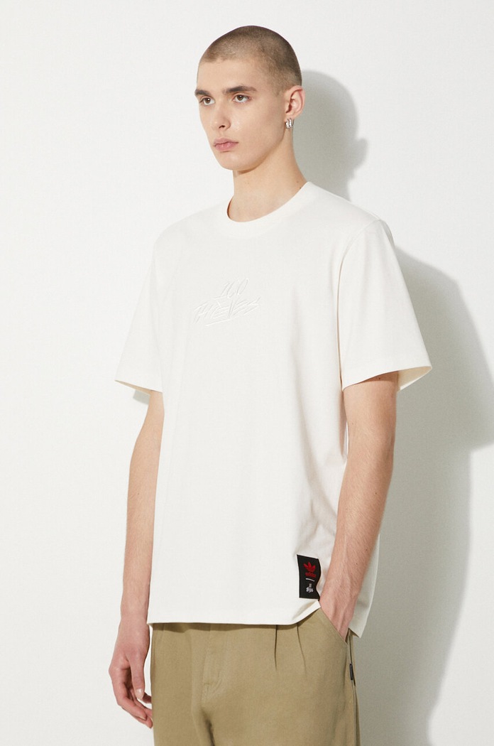 Бавовняна футболка adidas Originals 100T T Shirt бавовна бежевий IW4593