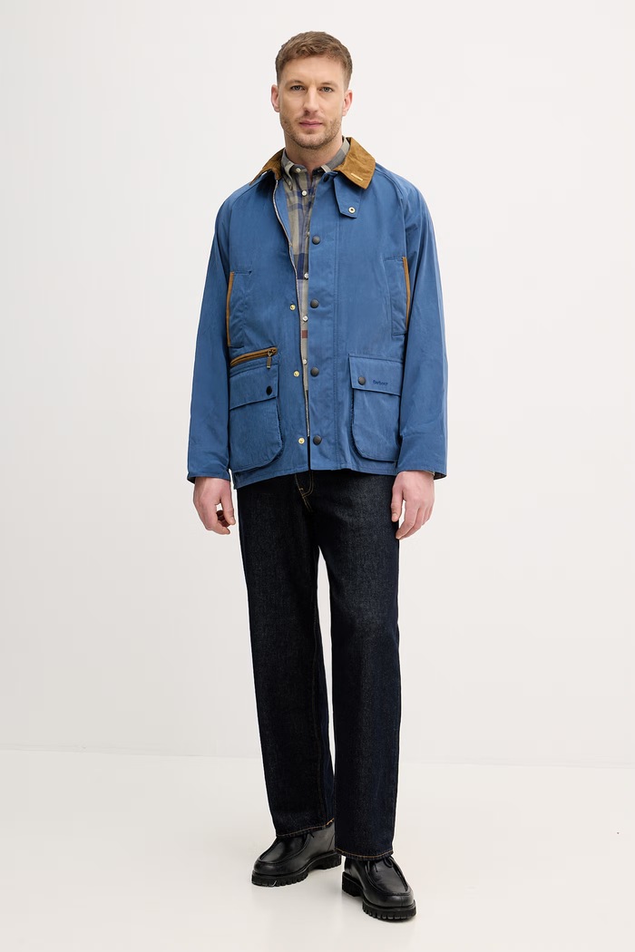 Barbour koszula męska bawełniana Harris Tailored Shirt MSH5071 zielony SS26