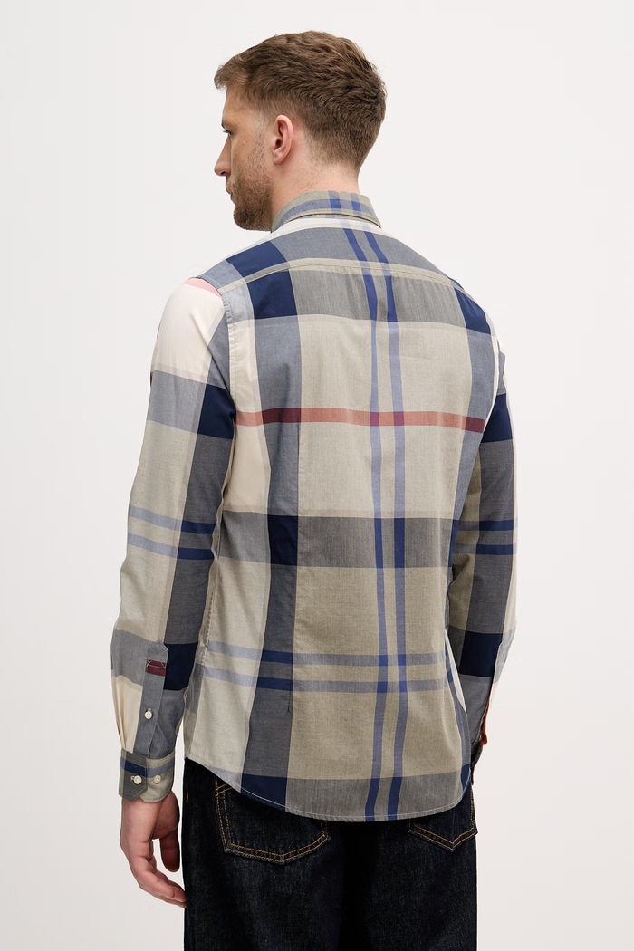 Odzież Barbour koszula męska bawełniana Harris Tailored Shirt MSH5071 zielony
