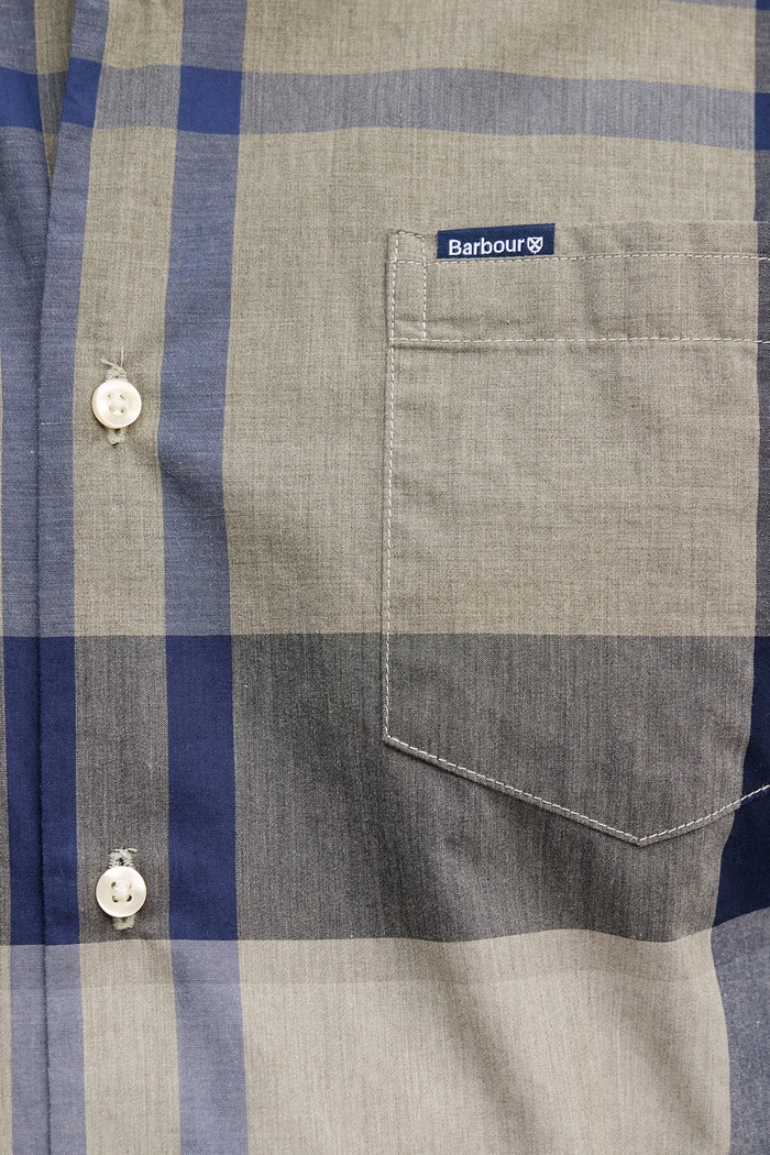 Barbour koszula męska bawełniana Harris Tailored Shirt MSH5071 zielony