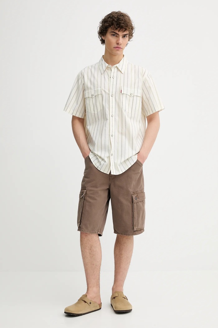 Βαμβακερό πουκάμισο Levi's A5722 μπεζ AA00