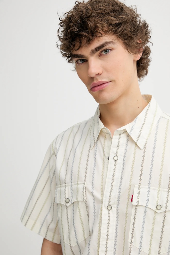 Βαμβακερό πουκάμισο Levi's μπεζ A5722