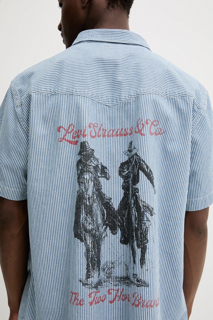 Levi's koszula bawełniana niebieski A5722