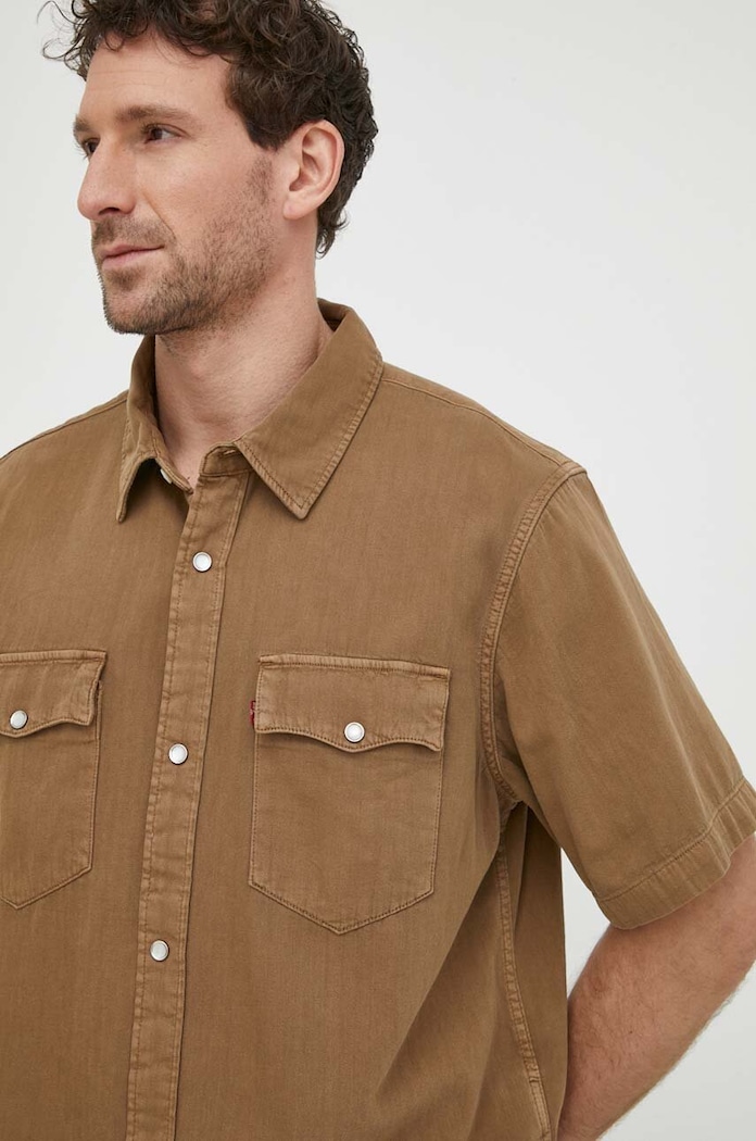Bavlněná košile Levi's A5722 béžová