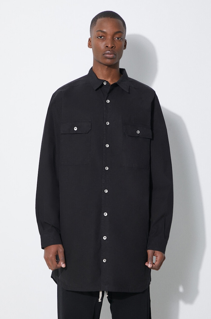 Rick Owens cotton shirt Jumbo classic black DU01D1297.P.09