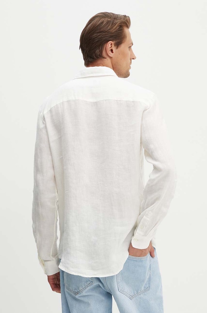 Oblačila Lanena srajca A.P.C. chemise cassel logo LIAEK.H12545.AAC bež