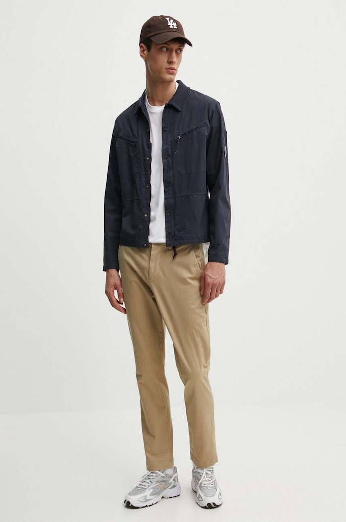 Дрехи Памучно яке C.P. Company Gabardine Buttoned 16CMSH120A002824G тъмносин