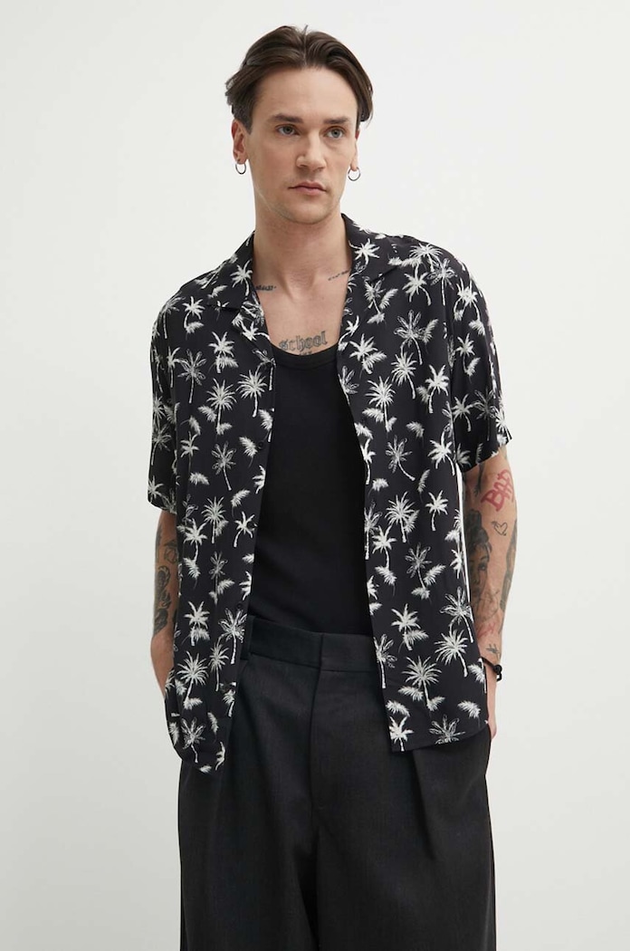 Košeľa The Kooples regular čierna HCCC28066K