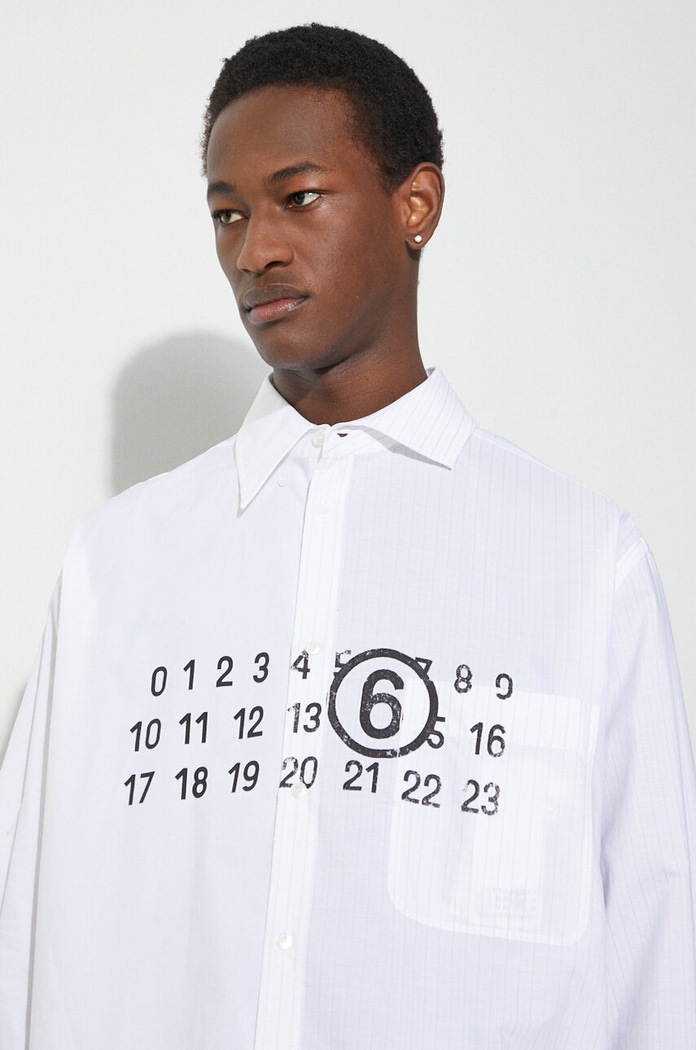 Хлопковая рубашка MM6 Maison Margiela белый SH0DT0005