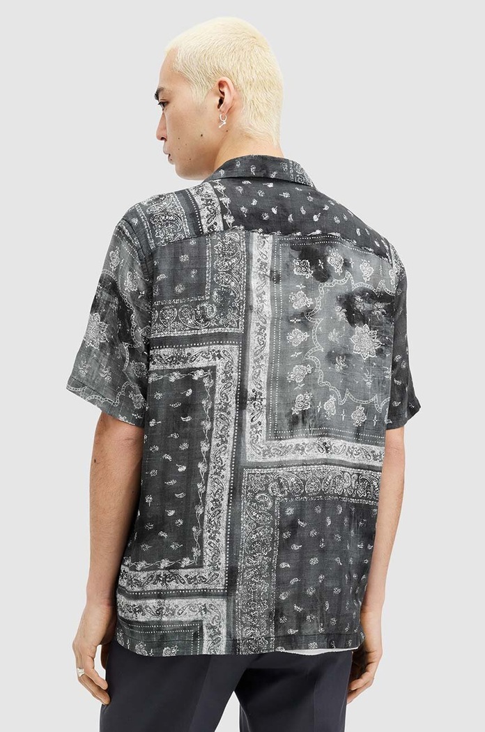 Oblečení Bavlněná košile AllSaints TIJUANA SS SHIRT MS558Z černá