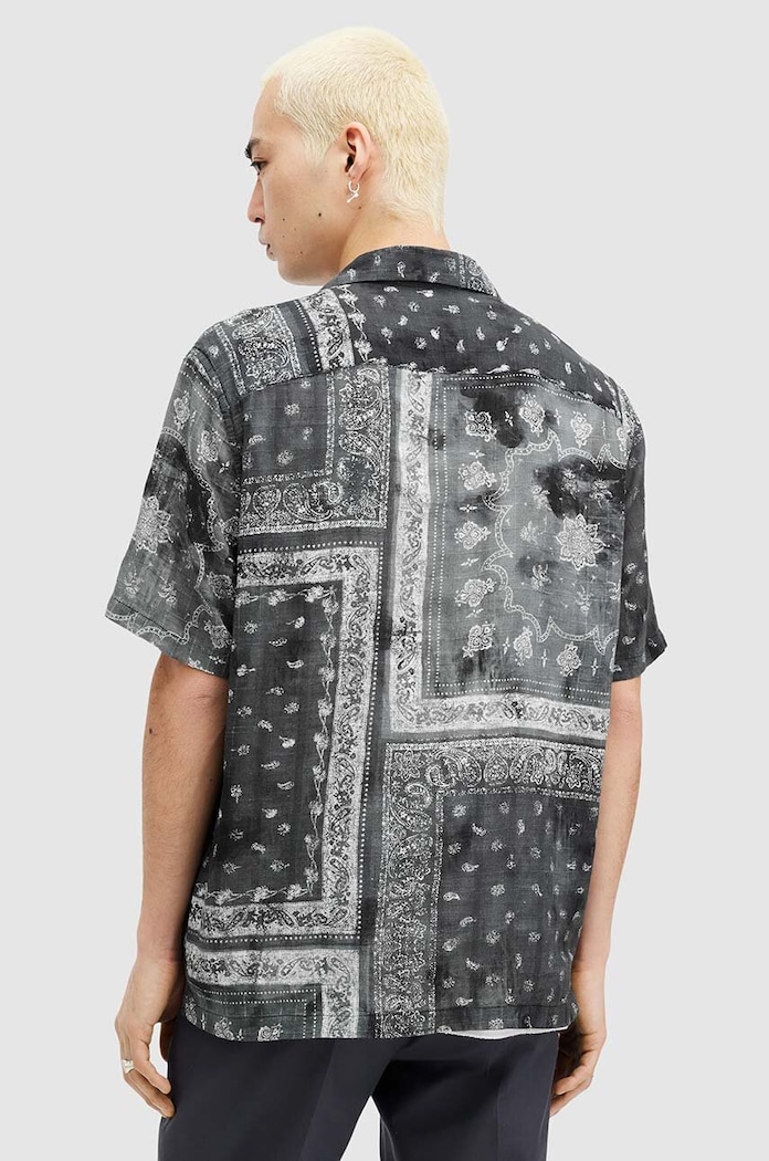 Oblečení Bavlněná košile AllSaints TIJUANA SS SHIRT MS558Z černá