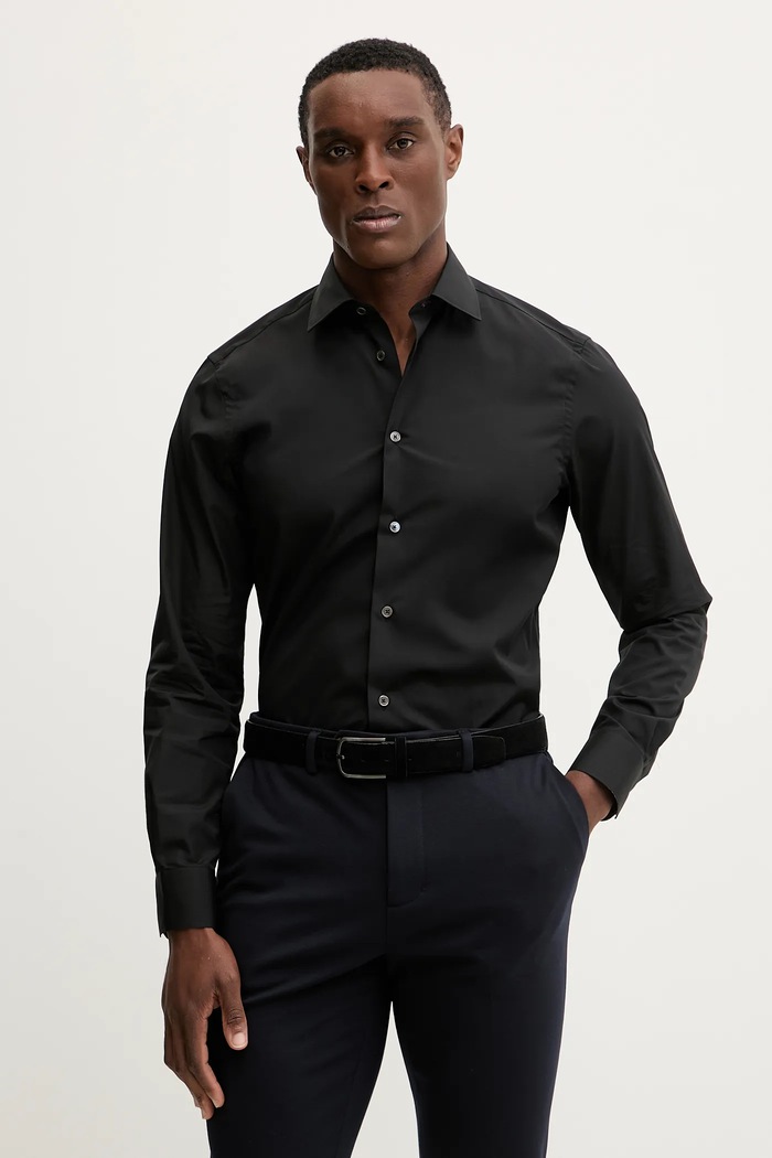 Βαμβακερό πουκάμισο Paul Smith μακρύ μαύρο M1R.800P2.L00050