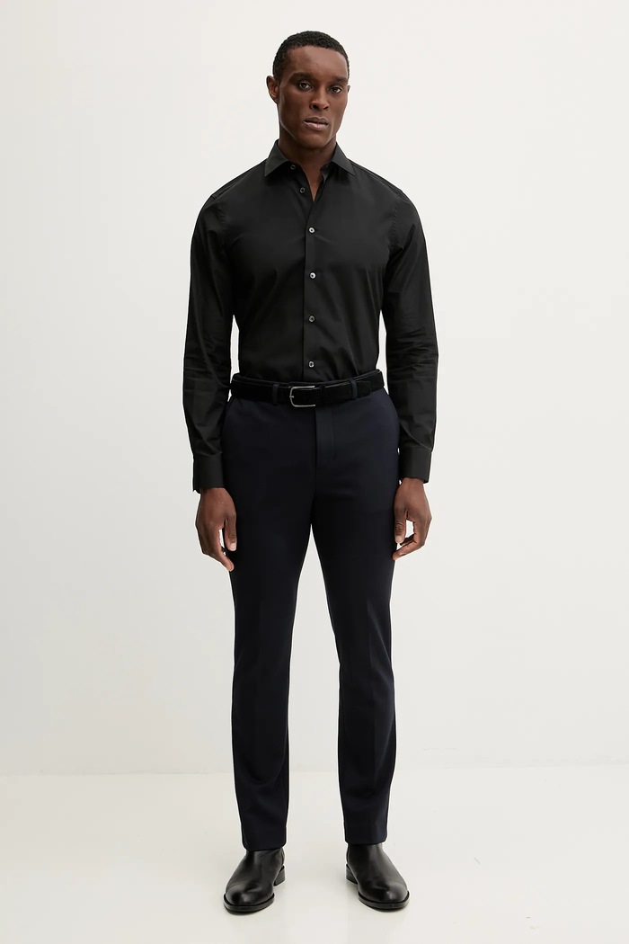 Βαμβακερό πουκάμισο Paul Smith M1R.800P2.L00050 μαύρο SS25