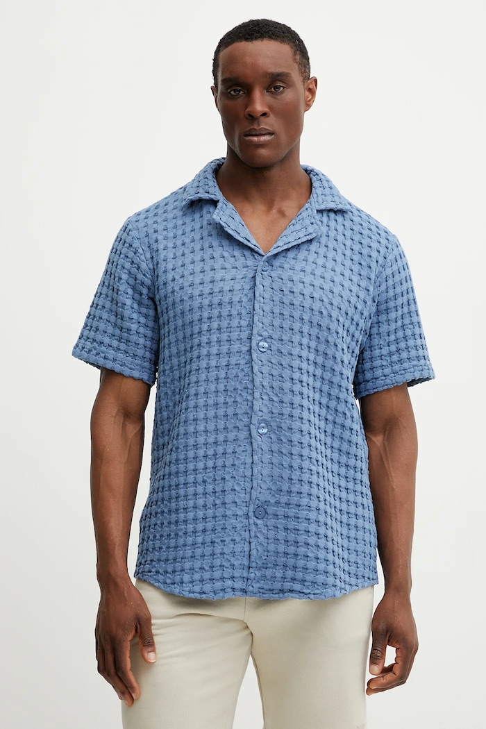 OAS camicia in cotone 7006 blu SS26
