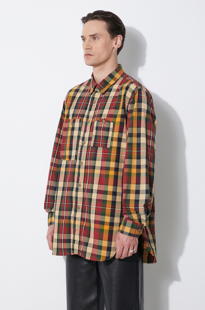 Хлопковая рубашка Engineered Garments Work зелёный OR029.ES058