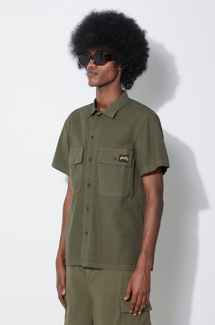Bombažna srajca Stan Ray Cpo Short Sleeve zelena SS2401922